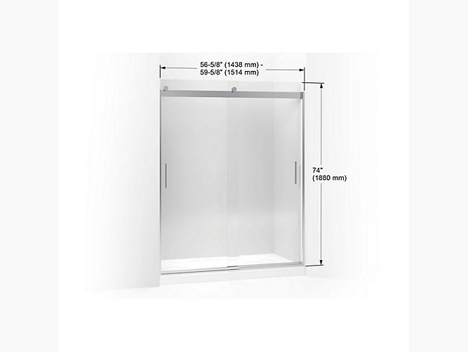 K 706009 L Levity Frameless Sliding Shower Door Kohler
